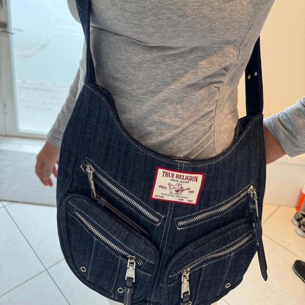 True Religion Dark Denim Shoulder Bag